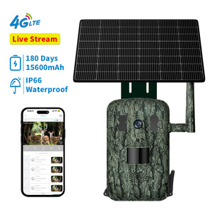 A8 Caméra de chasse sauvage 4G Lte Trail Caméra SIM sans fil 940 sans lueur Caméra de vision nocturne pour la chasse Camo vert avec panneau solaire - Product Image 1