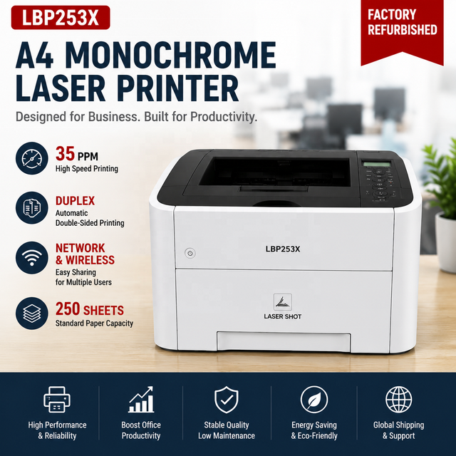 Refurbished A4 Duplex Laser Printer 253X High Speed Business Office Printer Network Wireless Printing Machine