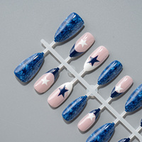 Kit de 30 faux ongles écologiques en PMMA, formes carrées/amande, haute qualité, longueur longue, application sur les doigts XR-01