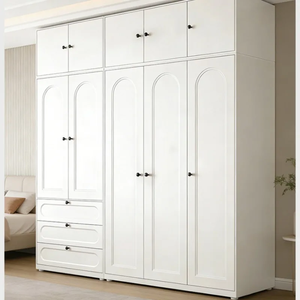 Muebles de Vestidor Directo de Fábrica, Armario Italiano Minimalista Hecho a Medida, Sistema de Almacenamiento Inteligente de Madera Contrachapada - Product Image 1