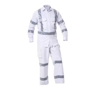 Costume de travail ignifuge pour hommes, uniforme de chemise et pantalon, Protection de sécurité, habit à rayures réfléchissantes