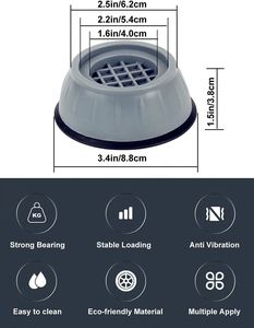 Patins anti-vibration en plastique pour pieds de machine à laver, supports silencieux antidérapants, amortisseurs portables, accessoires - Product Image 2