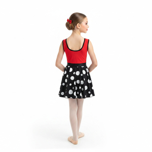 Robe de danse jazz à paillettes et pois pour enfants, jupe à pois noirs et blancs, costume de scène pour filles, cha cha, ballet - Product Image 2