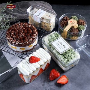 Scatola per Brownie in Plastica PS Trasparente Personalizzabile, Contenitore Monouso per Tiramisù e Dessert, Vendita all'Ingrosso - Product Image 5