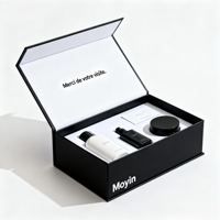 Coffret Cadeau Pliable Noir pour Diffuseur de Parfum, Emballage Personnalisé, Boîtes Clamshell Tendance, Boîte à Monnaie pour Cosmétiques