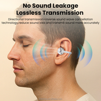 Clip sur écouteurs oreille ouverte sans fil Bluetooth 5.4 casque avec micro 4 H Play écouteurs de sport étanches pour les entraînements