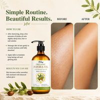 Minyak Jojoba Organik Cold Pressed 100% Murni Ekstrak Tumbuhan Formula Vitamin E Serbaguna Perawatan Kulit & Rambut Seluruh Tubuh Kustom