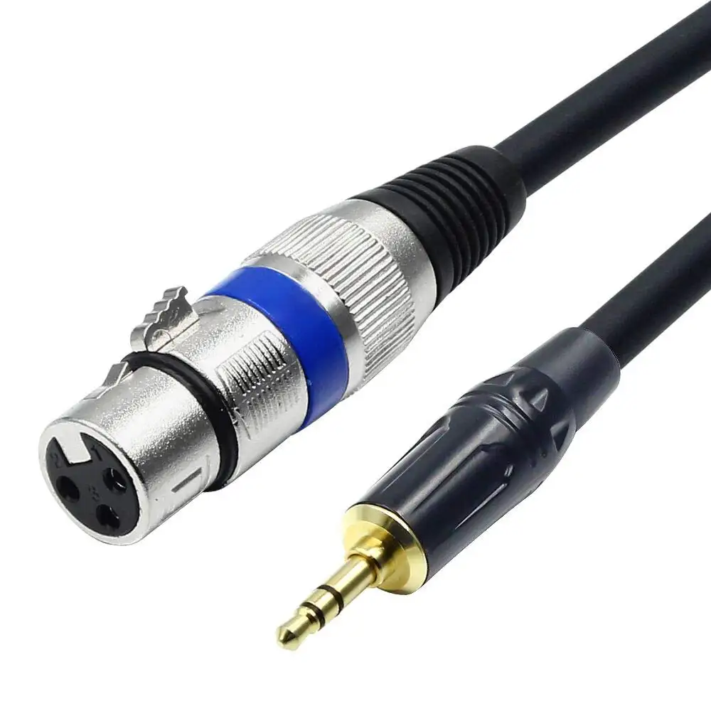 XLR-Cable de Audio macho a hembra, 3 pines, 3,5mm, para micrófono, altavoces, consolas de sonido, amplificador, Conector de Cable XLR