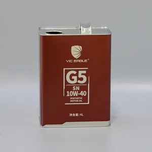 Customized Printing 1 Gallon 4L Square Tin Can With Japan Pressure Lid For Motor Oil Engine Oil Lubricant Brake Fluid