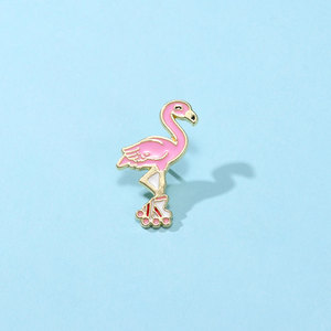 Pins de esmalte personalizados OEM/ODM de fábrica, insignias de pájaros, artesanías metálicas al por mayor, pins de esmalte de flamenco rosa, insignias para patines, pins para sombreros - Product Image 1