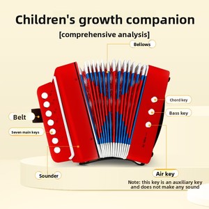 Acordeón Diatónico de 7 Teclas y 2 Bajos, Modelo Negro, Instrumento para Principiantes, Regalo de Cumpleaños, Armónica Portátil, Venta al Por Mayor de Fábrica - Product Image 2
