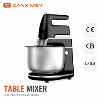 Batteur sur socle électrique 3,5 L 300 W, 5 vitesses, bol mélangeur en acier inoxydable, conception à tête inclinable, pour gâteaux, pain, pâtisserie, usage domestique, OEM, vente en gros