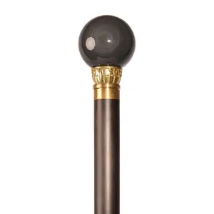 wholesale natural Obsidian sphere with padauk cane Indian narra Rosewood crutch commemorative collection to taste