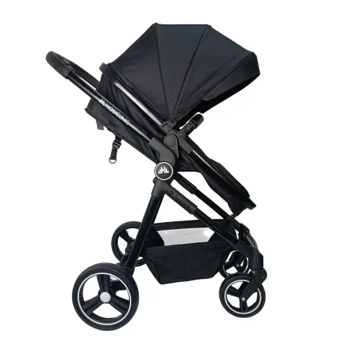 Kereta dorong bayi Spanyol 2 in 1 Kualitas Terbaik kursi dorong Ultra ringkas lipat gagang tuas tunggal harness 5 titik bar dapat dilepas hitam