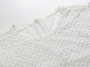 Tinta unita elegante cintura decorare abiti dimagranti in maglia donna O collo cappellino manica vita alta abito lungo lavorato a maglia donna - Product Image 3