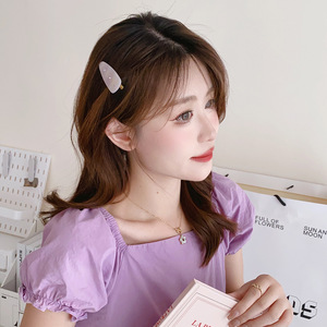 Pince à cheveux carrée géométrique en acétate SAIYII de haute qualité avec strass, idéale pour les franges et les mèches latérales – Accessoire capillaire élégant - Product Image 6