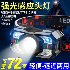 Linterna Frontal Recargable Multifuncional con Luz Roja LED, para Camping, Pesca, con Haz Potente y Batería de Larga Duración - Product Image 4