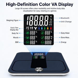 Báscula de baño inteligente con Bluetooth, pantalla grande premium de vidrio templado, báscula digital electrónica para medir el peso corporal y el IMC. - Product Image 2