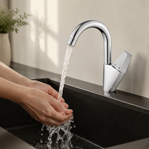 Robinet double fonction chaud et froid en cuivre électroplaqué pour salles de bain, toilettes et lavabos d'hôtel - Product Image 2