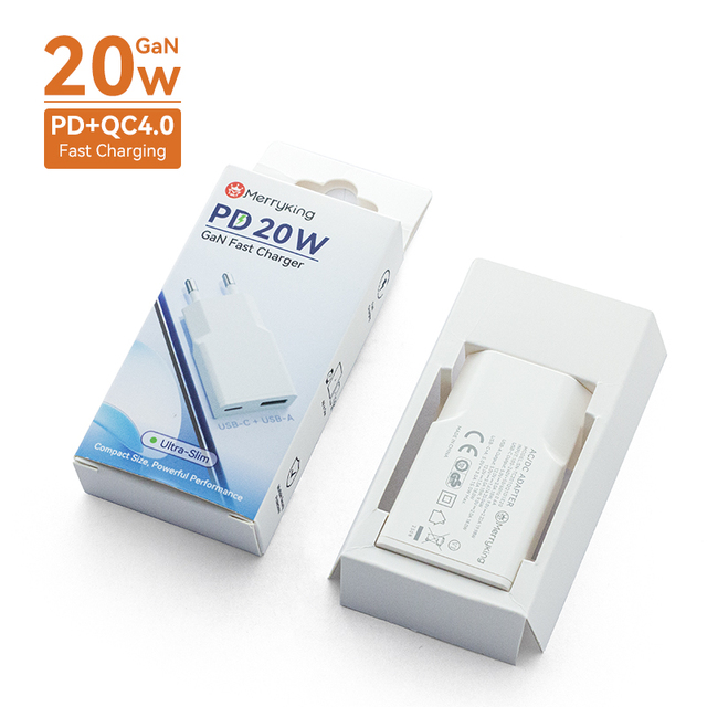 For Merryking 20W PD 3.0 GaN Charger with OTP Protection Slim EU Plug Design for Cellphone Stock Available