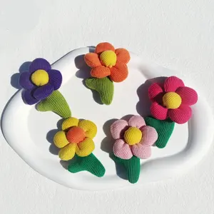 Spring And Autumn New Fabric Colorful Flower Hair Rings Fashion Cute Sweet Diy Hair Accessories Shoes Hat Accessories