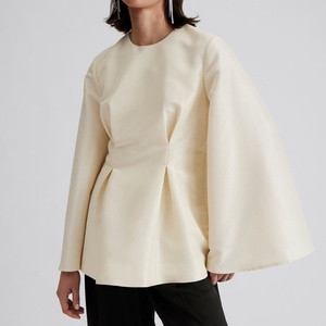 Blusa de Satén de Manga Larga con Cuello Redondo Personalizada para Mujer, Blusas Elegantes para Mujer, Venta al por Mayor de Ropa - Product Image 1