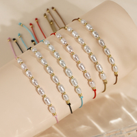 Go2boho Nouvelles Femmes Imitation Perle Bijoux Faits à la Main Cordon Multicolore Plaqué Or 18K Cuivre Perlé Bracelet Cadeau Fête de l'Amitié