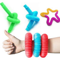 Tube télescopique en plastique multicolore lumineux, pliable, DIY, outils sensoriels portables, éclairage décoratif, jeux et activités pour adultes