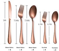 Service de Couverts 4/24 Pièces Couteaux Fourchettes Cuillères en Acier Inoxydable pour Cuisine avec Coffret Cadeau en Bois
