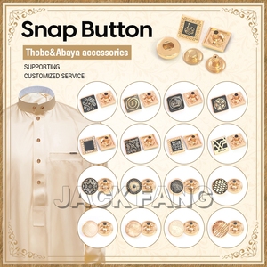 Boutons-pression métalliques OEM pour vêtements musulmans, personnalisables avec logo, pour chemises 4 pièces, abayas arabes et thobes pour hommes - Product Image 2