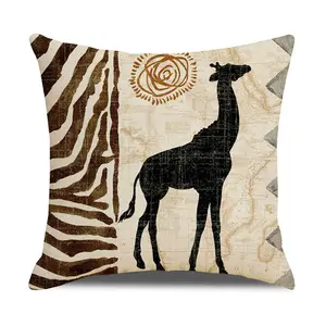 लोकप्रिय डिजाइन के साथ व्यक्तिगत जिराफ हाथी घोड़े तेंदुए ज़ेबरा तेंदुए पैटर्न अफ्रीकी पशु तकिया कवर