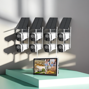 Sistema de Cámara de Seguridad Wifi NVR de 4MP con Energía Solar, Audio Bidireccional, Monitor LCD de 8 Canales, Visión Nocturna, Kit de CCTV Solar Wifi - Product Image 1