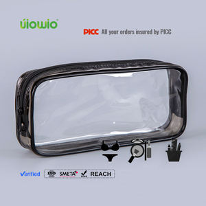 Uiuio स्पष्ट pvc जिपर पेंसिल बैग शौचालय परीक्षा पेन पेंसिल थैली मामले यात्रा सामान यात्रा सामान कॉस्मेटिक बैग - Product Image 1