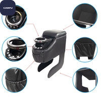 CARFU AC486 Boîte de rangement universelle pour accoudoir de voiture en ABS et cuir PVC, vente en gros, prix d'usine OEM ODM, fabricant