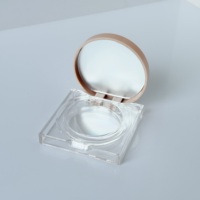Mini palette de fards à paupières carrée avec base transparente, couvercle rond et miroir, 5,4 g, logo personnalisé, palette de fards à paupières vide, emballage de maquillage
