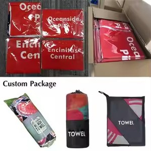 Serviette de plage promotionnelle personnalisée en microfibre 100 % coton de bonne qualité, imprimée numériquement, compressée et à séchage rapide - Product Image 6