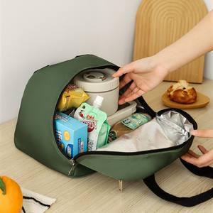 Sac à déjeuner isotherme épaissi, grande capacité, vert armée, sac isotherme portable pour pique-nique, pour les employés de bureau - Product Image 1