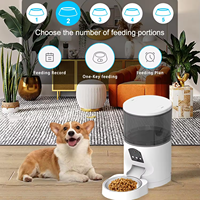 Distributeur automatique de nourriture pour animaux de compagnie Petop moderne et intelligent avec caméra HD 3MP, audio bidirectionnel, écran LCD, bol en ABS blanc