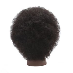 Maniquí de Cosmetología Económico Cabeza de Muñeca para Práctica de Peluquería Afro con Cabello 100% Humano Afroamericano para Trenzar - Product Image 4