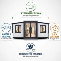 Maisonnette préfabriquée de luxe extensible 20ft 30ft, Villa pliable extensible pour jardin, cabane d'invités pour séjour de vacances