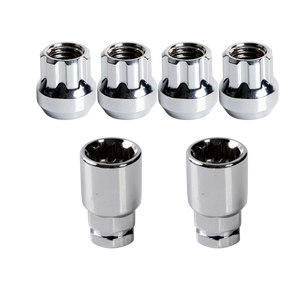 Nouveau cône rayon tige siège acier titane Zinc Dacromet Chrome noir argent <span class=keywords><strong>Mercedes</strong></span> jeu de clés de verrouillage de roue avec écrou de boulon de roue - Product Image 6