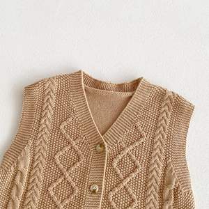 Otoño 2024, ropa para niños, <span class=keywords><strong>chaleco</strong></span> tejido con giros de masa frita, suéter de primavera y otoño, cárdigan, <span class=keywords><strong>chaleco</strong></span> sin mangas - Product Image 5