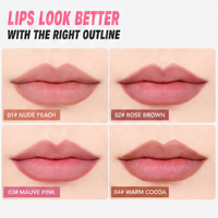 Crayon à lèvres longue tenue imperméable aux minéraux naturels avec effet lèvres pulpeuses, rouge à lèvres mat pour maquillage quotidien, logo personnalisé