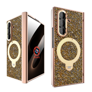 เคสโทรศัพท์แบบมีกลิตเตอร์พร้อมที่ยึดแม่เหล็กสำหรับ Samsung Fold 6 7 8 ลายดาว วัสดุ TPU PC - Product Image 6