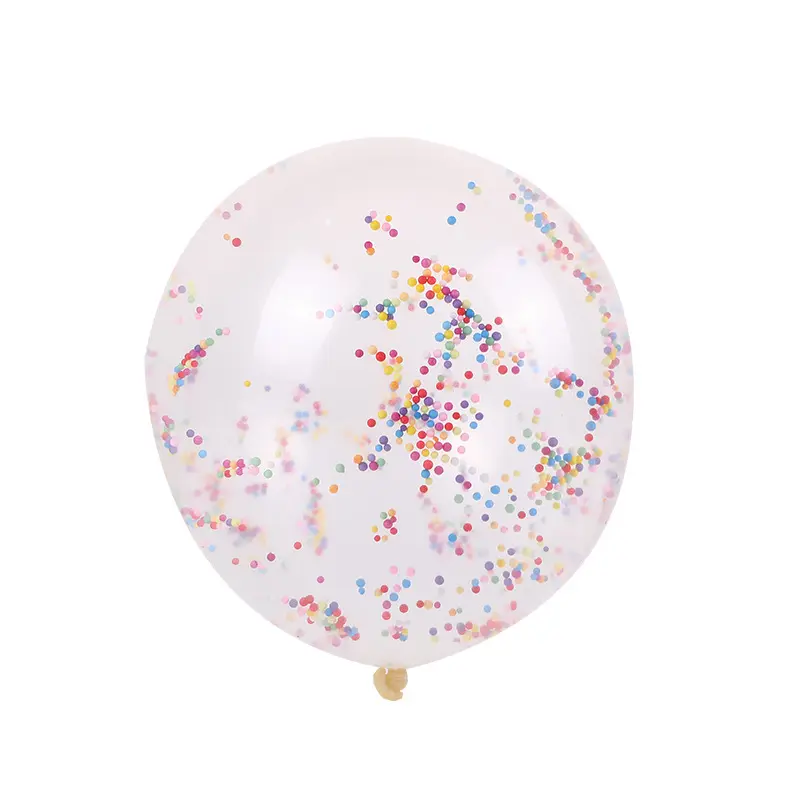 Birthday Party Transparent Clear Colorful 12inch Confetti Balloons