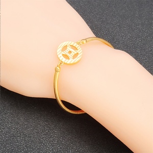 Hot Sale <b>24K</b> <b>Gold</b> Plated Brass Woman Jewelry Simple Design Fashion Charm <b>Bracelet</b> Perfect Gift Product - Product Image 4