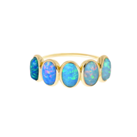 Fabricant de bijoux ODM YUNCHENG, bagues en opale bleue plaquées or 18 carats pour femmes, bijoux en argent sterling 925 pour femmes