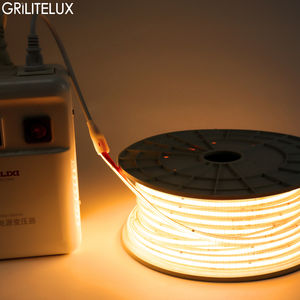 Tira de Luz LED COB Flexible 110V/220V, Impermeable IP65, 1000lm/m, 296LEDs/m, Cinta de 10mm para Iluminación de Gabinetes, Tira LED AC sin Controlador - Product Image 1