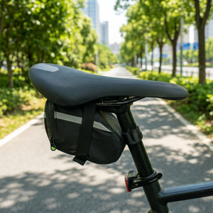 Bolsa para Sillín de Bicicleta Personalizada de Nailon con Cierre de Cremallera, Correa Extraíble, Portátil para Viajes en Bicicleta y Uso Deportivo - Product Image 1
