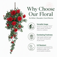 Guirlande florale artificielle en roses et lierre pour décoration murale de mariage, fenêtre, porte, arche, fond de fête